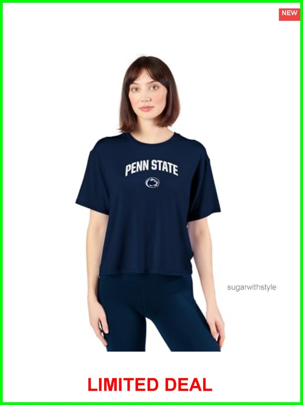 NCAA Women's Graphic Tee Short Sleeve Tencil Spandex Crew Neck